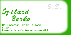 szilard berko business card