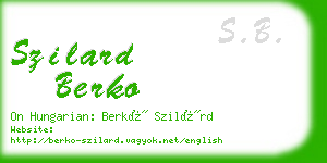 szilard berko business card